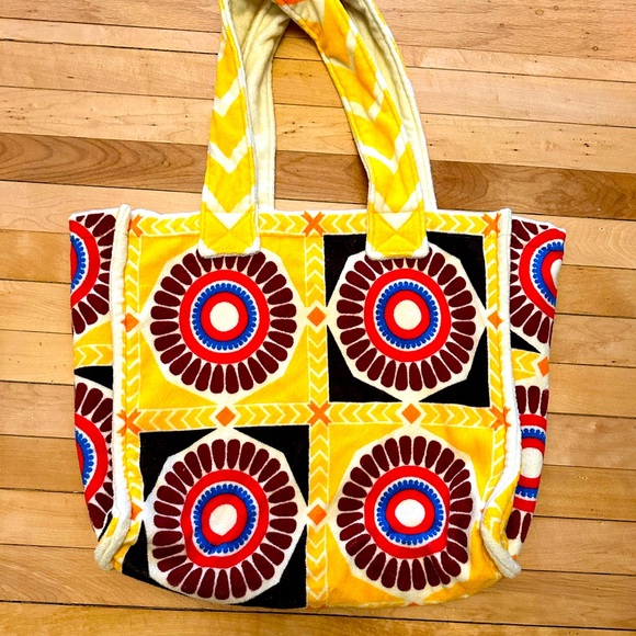 LA Double J Tote Bag Terry Cloth in Solar Place New Without Tags & Rare! - Picture 2 of 6